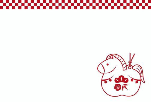 馬06_B 馬06_B 馬,年賀状,シンプル,かわいい,土鈴,置物,2026年,令和8年,干支,十二支のイラスト素材