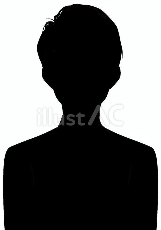 男性顔シルエット シルエット,男性,男の人のイラスト素材