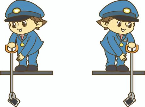 マジックハンドでスマホを拾得する駅員