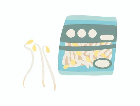 もやし もやし もやし,野菜,食べ物,袋,パッケージ,青果,農産物,植物のイラスト素材