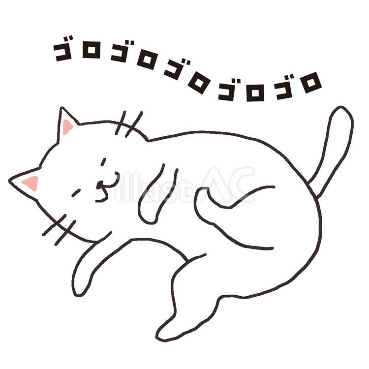 ゴロゴロしている白猫 猫,白猫,ペットのイラスト素材