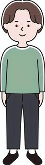 笑う人 全身 笑顔_影 CEM 男性,メンズ,笑顔,笑う,にこにこ,微笑む,健やか,元気,健康,明るいのイラスト素材