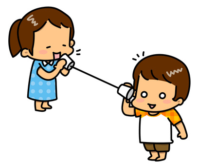 糸電話をする女の子たち 糸電話,実験,子供,女の子,理科のイラスト素材