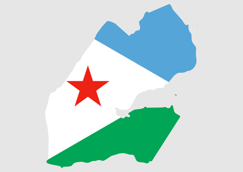 ジブチの地図（国旗柄） ジブチ,地図,国旗,外国,海外,地理,土地,国土,地形,世界のイラスト素材