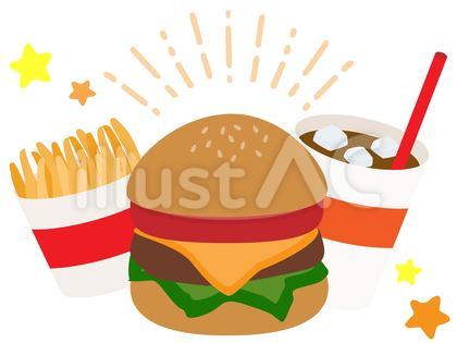 かわいいハンバーガーのセット