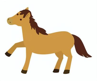 干支の午・馬_年賀素材5 馬,動物,生物,競馬,たてがみ,サラブレッド,干支,十二支,正月,素材のイラスト素材