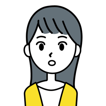 驚く女性のイラスト 女性,人物,驚く,びっくり,シンプル,正面,20代,30代,素材,イラストのイラスト素材