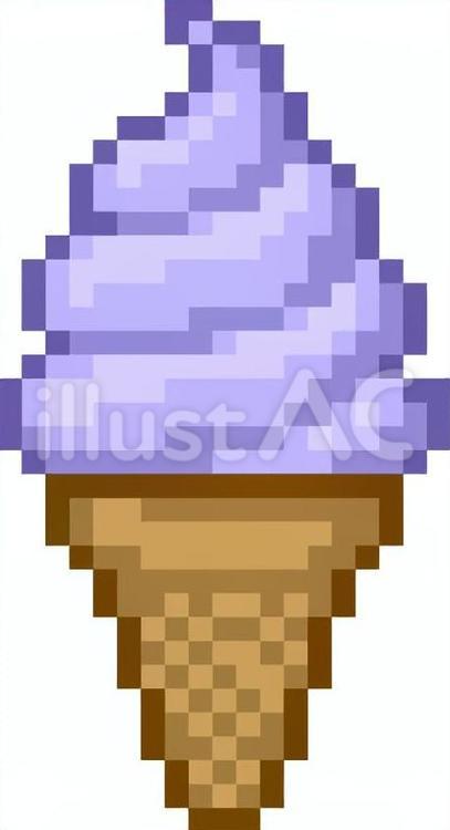ドット絵の紫のソフトクリームです。 ドット絵,ソフトクリーム,シンプルのイラスト素材
