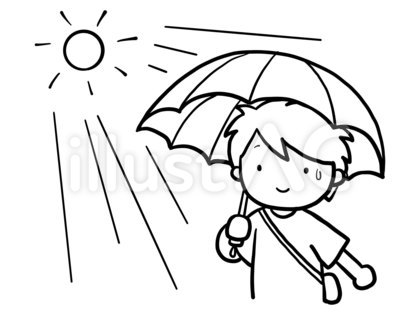 日傘をさす男性(線画)