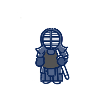 剣士(帯刀) 剣道,剣士,男子,竹刀,小手,面,手描き,kendo,不動心,かっこいいのイラスト素材
