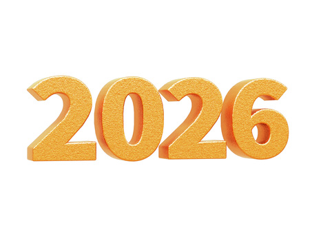 金色の2026年の3D文字3 2026,西暦,新年,年賀状,金色,ゴールド,3d,立体,文字,ゴシックのイラスト素材