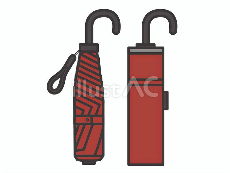 折り畳み傘セット（J型）01 折り畳み傘,雨,傘のイラスト素材