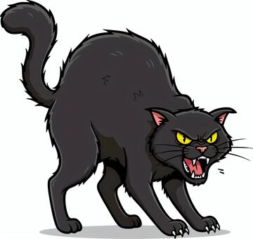 怒る猫 猫,キャット,怒る,動物,生き物,威嚇,ベクターのイラスト素材