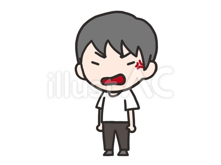 全身の男性:怒 全身の男性:怒 男性,手書き,手描きのイラスト素材