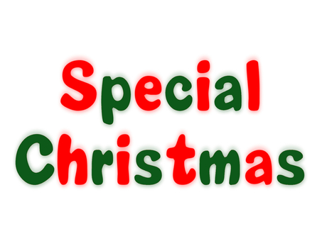 スペシャルクリスマス♥　ネオン文字 クリスマス,英語,手書き,スペシャルクリスマス,英字,文字,レタリング,年末,12月,ポップのイラスト素材