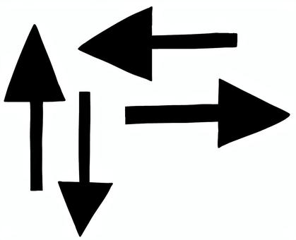 長い矢印セット黒 矢印,案内,表記,右,左,上,下,ここ,こっち,こちらのイラスト素材