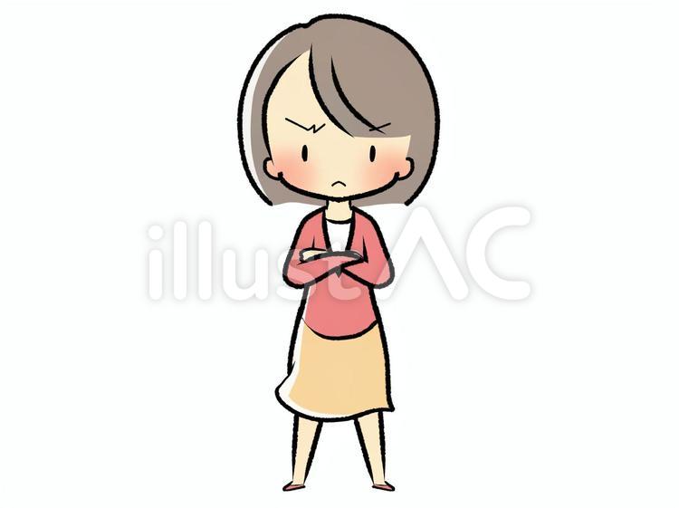 女性-不満-全身210923 女性,不満,全身のイラスト素材