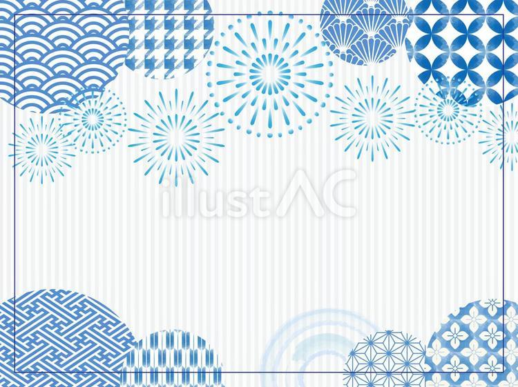 夏の背景　花火　よこ 背景,壁紙,和柄のイラスト素材