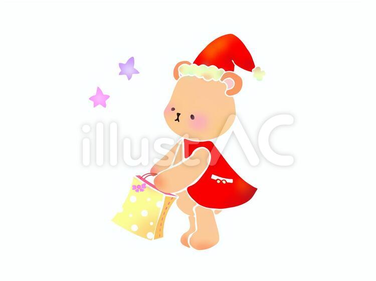 クマのサンタ クリスマス,サンタクロース,クマのイラスト素材