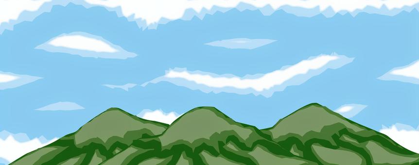 山並み  山並み  山並み,緑,高い,登山,自然,空,険しい,風景,シンプルのイラスト素材