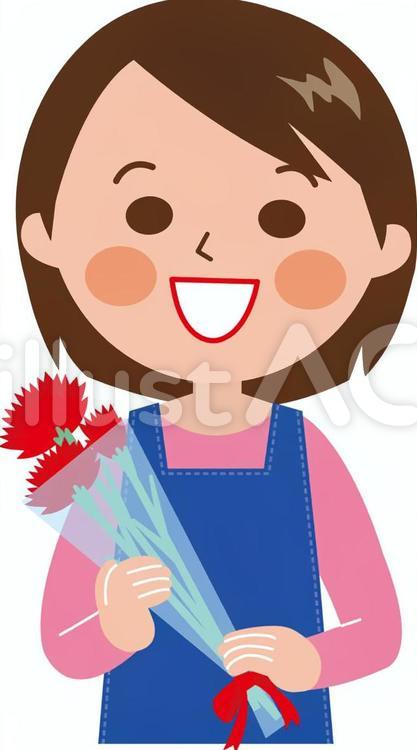 母の日 カーネーション,ママ,お母さんのイラスト素材