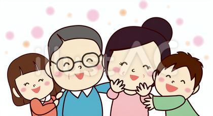 敬老の日向け祖父母と孫イラスト