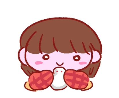 雪遊びをしている　女の子　イラスト