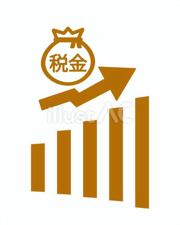 税金上昇グラフ お金,税,アイコンのイラスト素材