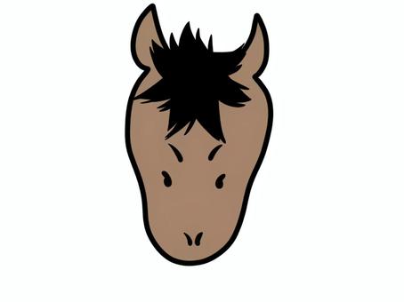 馬の顔(薄茶色) 馬,顔,動物,アイコン,シンプル,手描き,手書きのイラスト素材