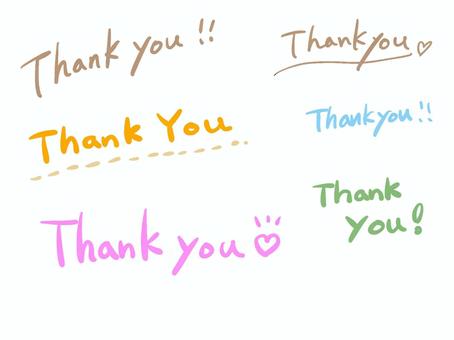 サンキュー サンキュー サンキュー,ありがとう,文字,カラフル,かわいい,英語のイラスト素材