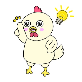 ひらめくにわとり にわとり,鳥,動物,ひらめく,思いつく,アイデア,アドバイスのイラスト素材