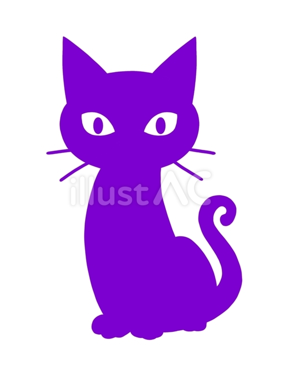 黒猫のシルエット 黒猫,シルエット,動物のイラスト素材