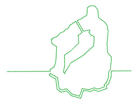 滋賀の一筆書き 滋賀,地図,一筆,線画,手描き,挿絵,ワンポイント,素材,商用可,無料のイラスト素材