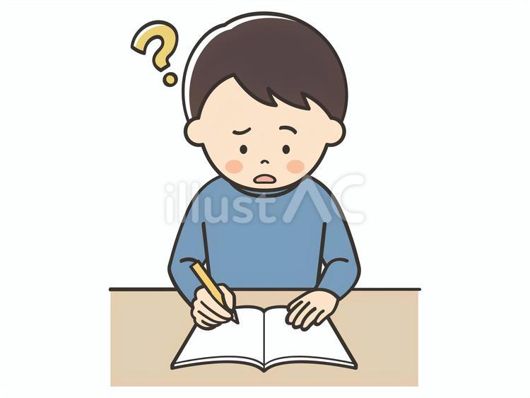 わからない問題がある男性 男性,お父さん,勉強のイラスト素材