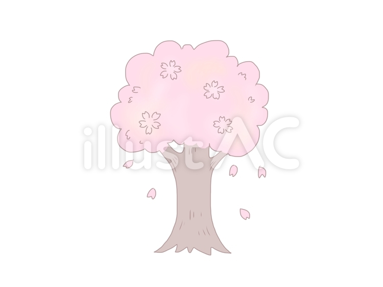 桜の木 桜,桜吹雪,花びらのイラスト素材
