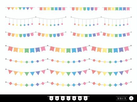 Illustration, garland, seven colors, rainbow-colored, 