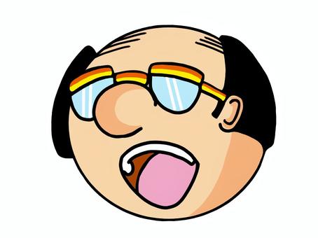 笑っているおじさん 笑っているおじさん おじさん,笑う,陽気,部長,課長,係長,50代,40代,眼鏡,はげのイラスト素材