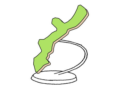 おきなわ おきなわ,地図,オブジェ,pop調,手描き,挿絵,ワンポイント,素材,商用可,無料のイラスト素材