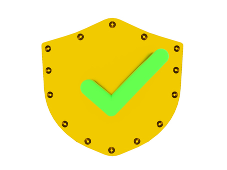 盾とチェックマーク 盾,防御,シンプル,3d,cg,レ点,目印,アイコン,済,緑のイラスト素材