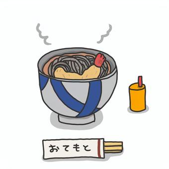 天麩羅そばのイラスト。 天麩羅,海老,蕎麦,食べ物,和食のイラスト素材