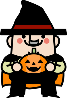 おじさん妖精　ハロウィン おじさん妖精,ハロウィン,おじさん,妖精,ハロウィーン,かぼちゃ,魔法使い,コスプレ,仮装,１０月のイラスト素材