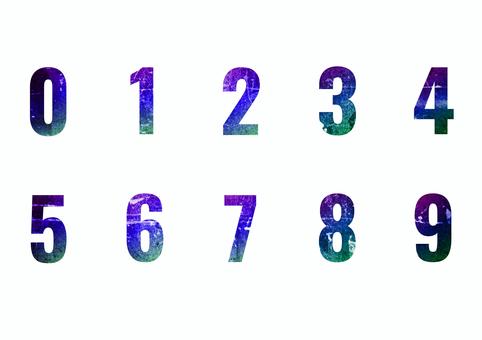グランジ風テクスチャ数字アイコンセット 数字,ナンバー,番号,1,2,3,4,5,6のイラスト素材