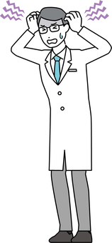 Male doctor-line drawing-306-whole body, a doctor, medical, white, JPG, PNG and AI