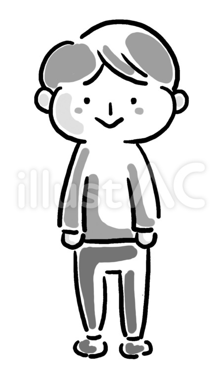 手描き男性人物イラスト白黒 人物,白黒,男性のイラスト素材
