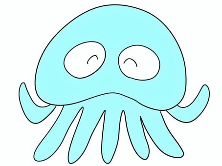 クラゲのイラスト クラゲ,生き物,海の生き物,刺胞動物,くらげ,泳ぐ,生物,海,水色,海洋生物のイラスト素材