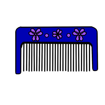 Illustration, life, a comb, blue, 