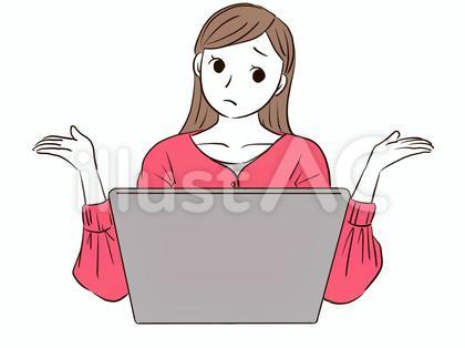 パソコンが動かず対処方法がわからない女性