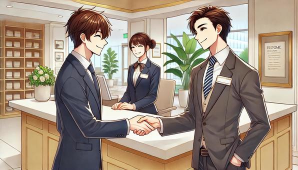 握手するサラリーマン