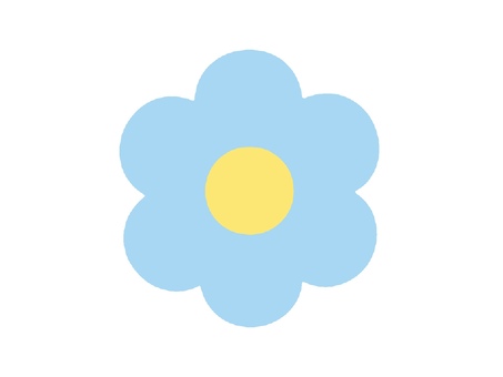 シンプルな水色の花 花,お花,フラワー,草花,植物,花びら,花弁,花壇,庭,ガーデンのイラスト素材