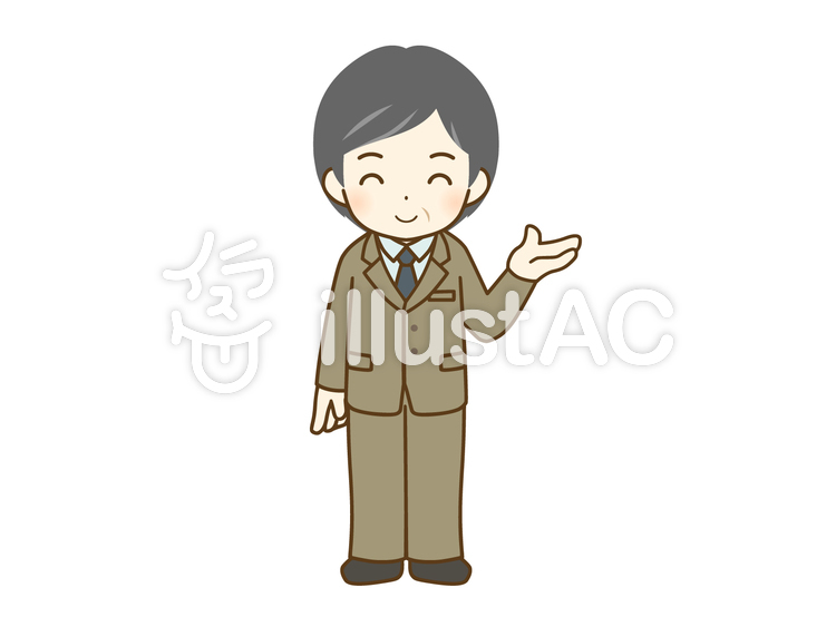 案内するスーツの中年男性 男性,スーツ,全身のイラスト素材